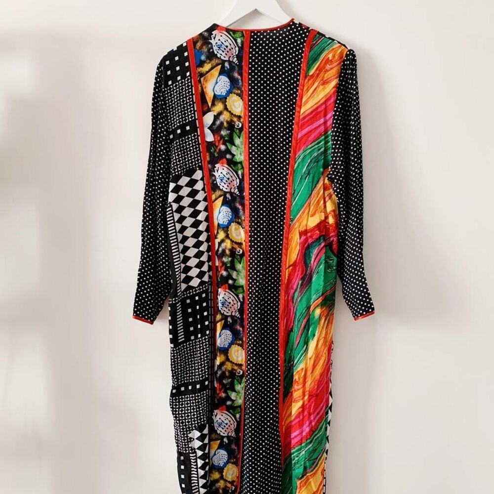 Vintage Maggie Shepherd Rayon Abstract Print Dress Size M - Picture 4 of 6
